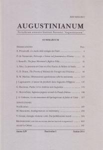 Augustinianum Annus LIV, Fasciculus I, Iunius 2014