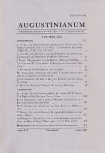 Augustinianum Annus LIX, Fasciculus I, Iunius 2019