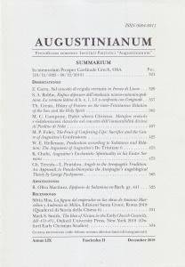 Augustinianum Annus LIX, Fasciculus II, December 2019