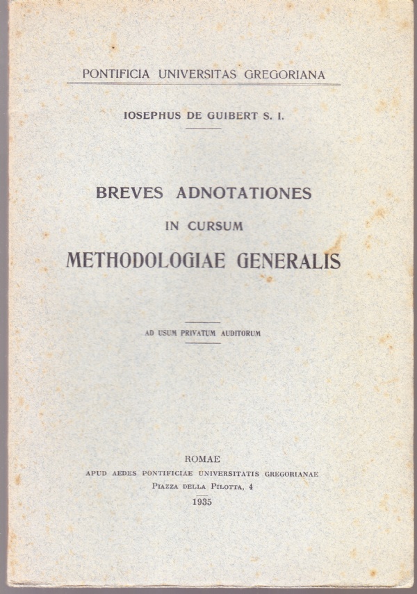 Breves adnotationes in cursum methodologiae generalis