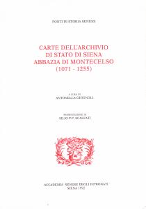 Carte dell'Archivio di Stato di Siena. Abbazia di Montecelso (1071-1255)