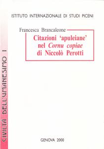 Citazioni 'apuleiane' nel Cornu copiae di Niccolò Perotti