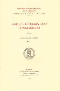 Codice diplomatico Longobardo III, 1