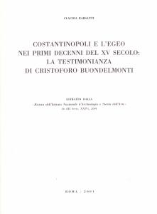 Costantinopoli e l'Egeo nei primi decenni del XV secolo: la …