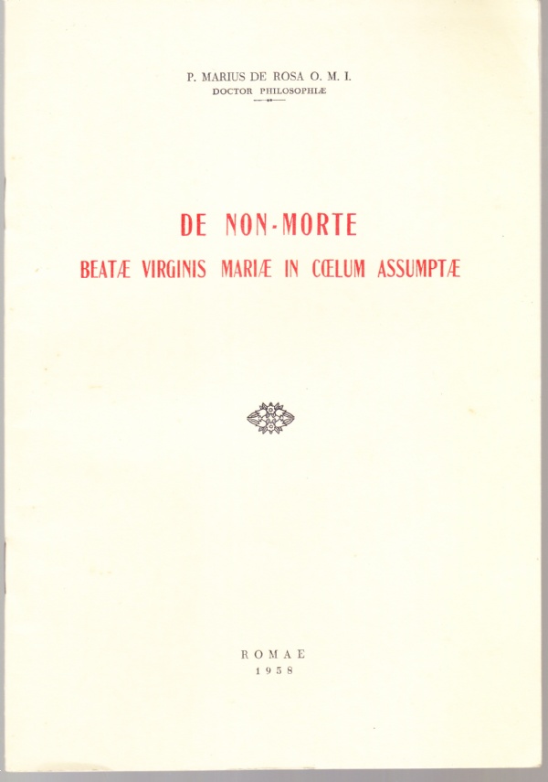 De non-morte Beatae Virginis Mariae in Coelum Assumptae