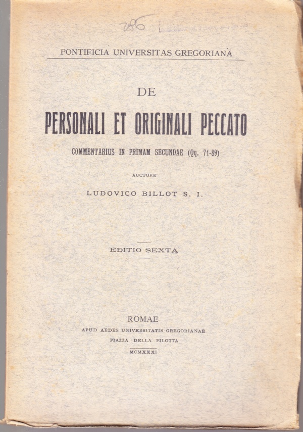 De personali et originali peccato. Commentarius in primam secundae (Qq. …