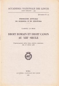 Droit romain et droit canon au XIII siècle