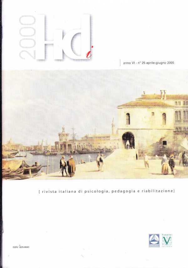 HDi-2000 n° 25 aprile-giugno 2005. Rivista italiana di psicologia, pedagogia …