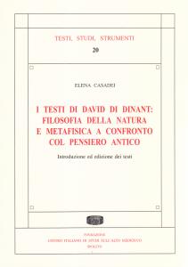 I testi di David di Dinant: filosofia della natura e …