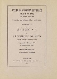 Sermone di S. Bernardino da Siena sulle Soccite di bestiami …