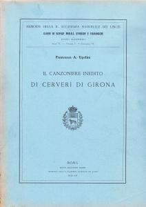 Il Canzoniere inedito di Cerverì di Girona