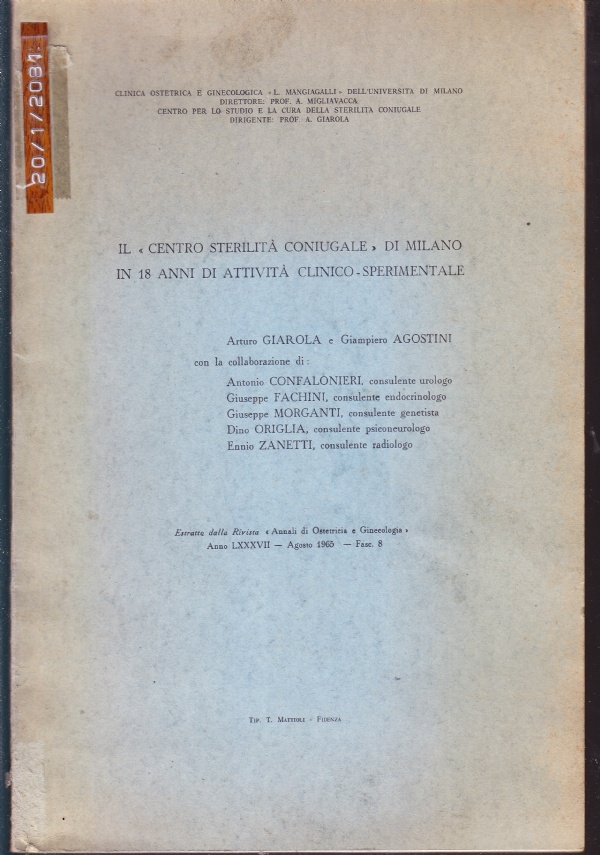 Il "Centro sterilità coniugale" di Milano in 18 anni di …