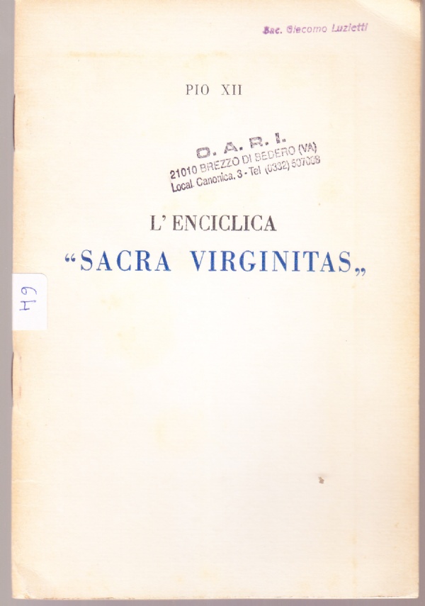 L'enciclica "Sacra Virginitas"
