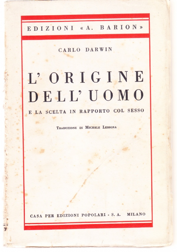 L'origine dell'uomo e la scelta in rapporto col sesso