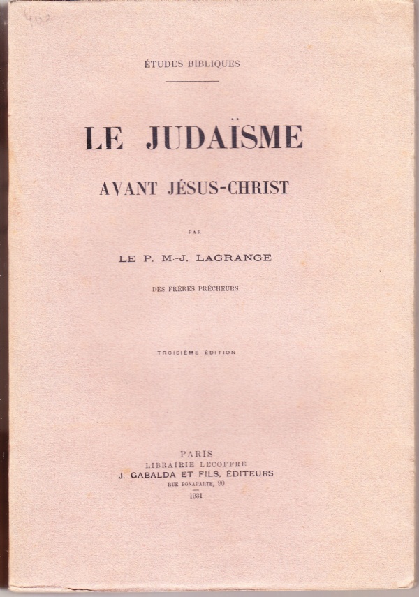 Le judaisme avant Jésus-Christ