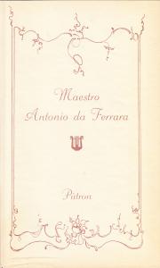 Le Rime di Maestro Antonio da Ferrara (Antonio Beccari)