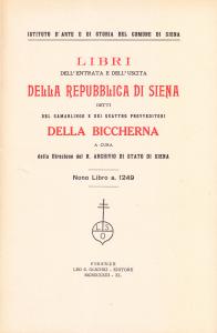 Libri dell'entrata e dell'uscita della Repubblica di Siena detti del …