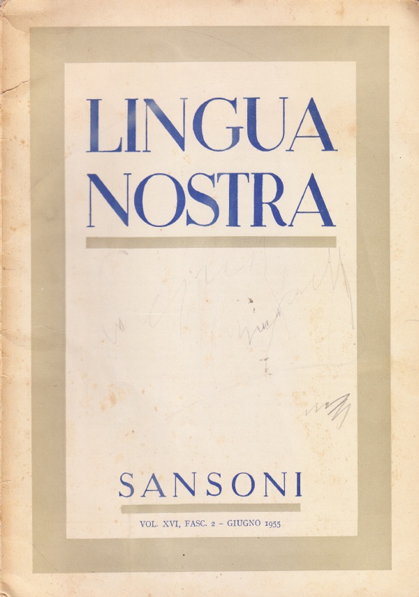 Lingua nostra vol. XVI, fasc. 2 - giugno 1955