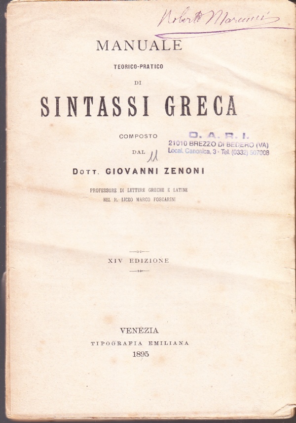 Manuale teorico-pratico di sintassi greca