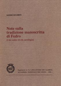 Note sulla tradizione manoscritta di Fedro (i tre codici di …