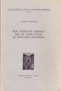 Per l'edizione critica del De aspiratione di Giovanni Pontano