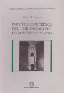 Per l'edizione critica del "De principe" di Giovanni Pontano