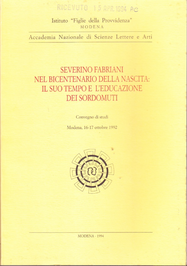 Severino Fabriani nel bicentenario della nascita: il suo tempo e …