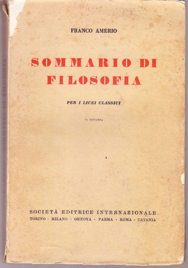 Sommario di filosofia per i licei classici