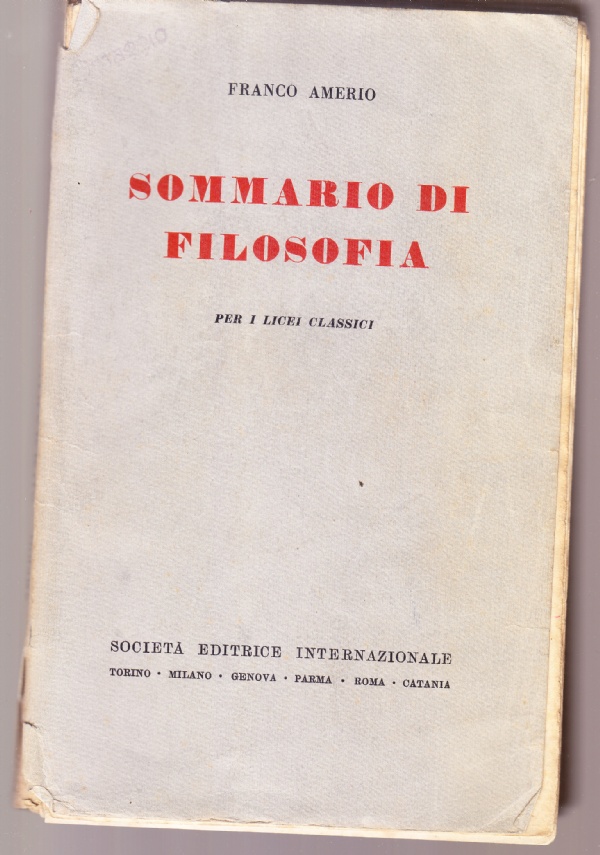 Sommario di filosofia per i licei classici
