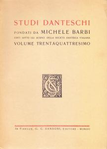 Studi danteschi. Volume Trentaquattresimo