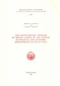 The ninth-century treasure of Monte Cassino in the context of …