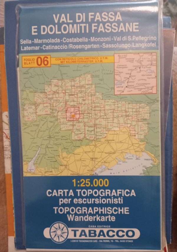 Val di Fassa e Dolomiti Fassane. Carta topografica per escursionisti …
