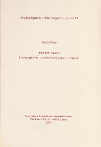 Vestis varia. L'immagine della veste nell'opera di Origene