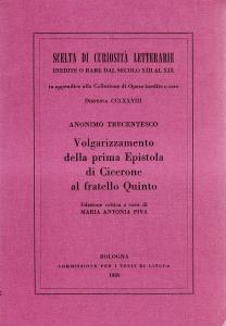 Volgarizzamento della prima Epistola di Cicerone al fratello Quinto