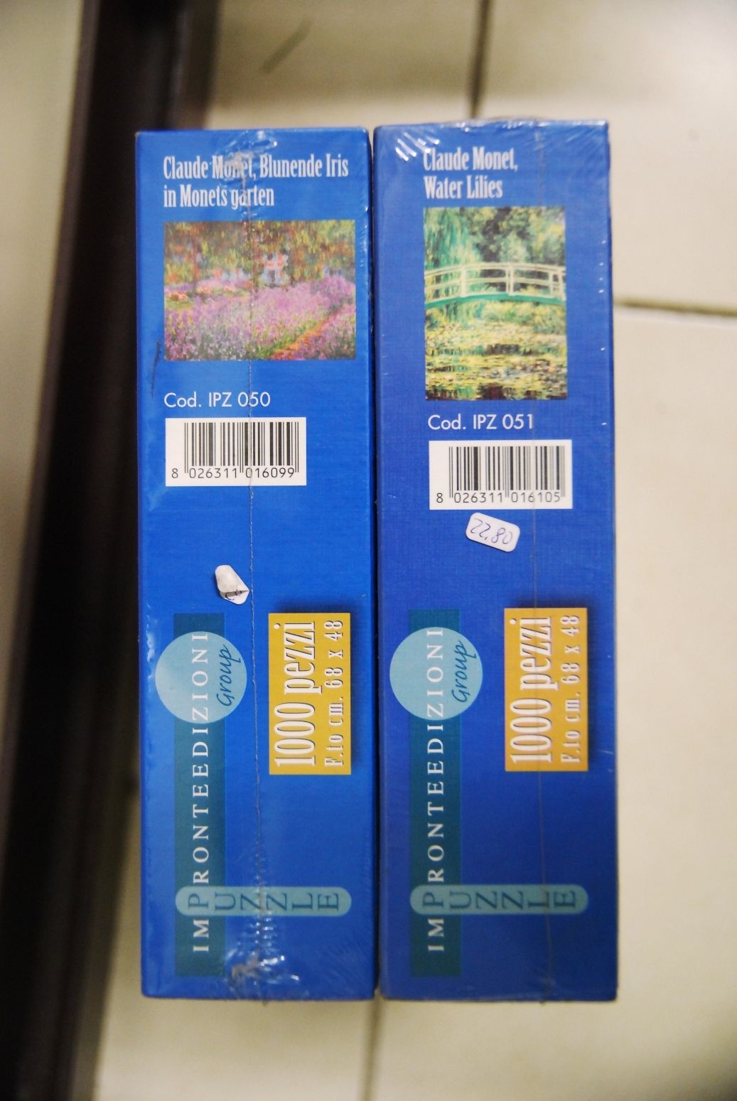 2 PUZZLE Claude Monet Blunende Iris in Monets Garten ? …