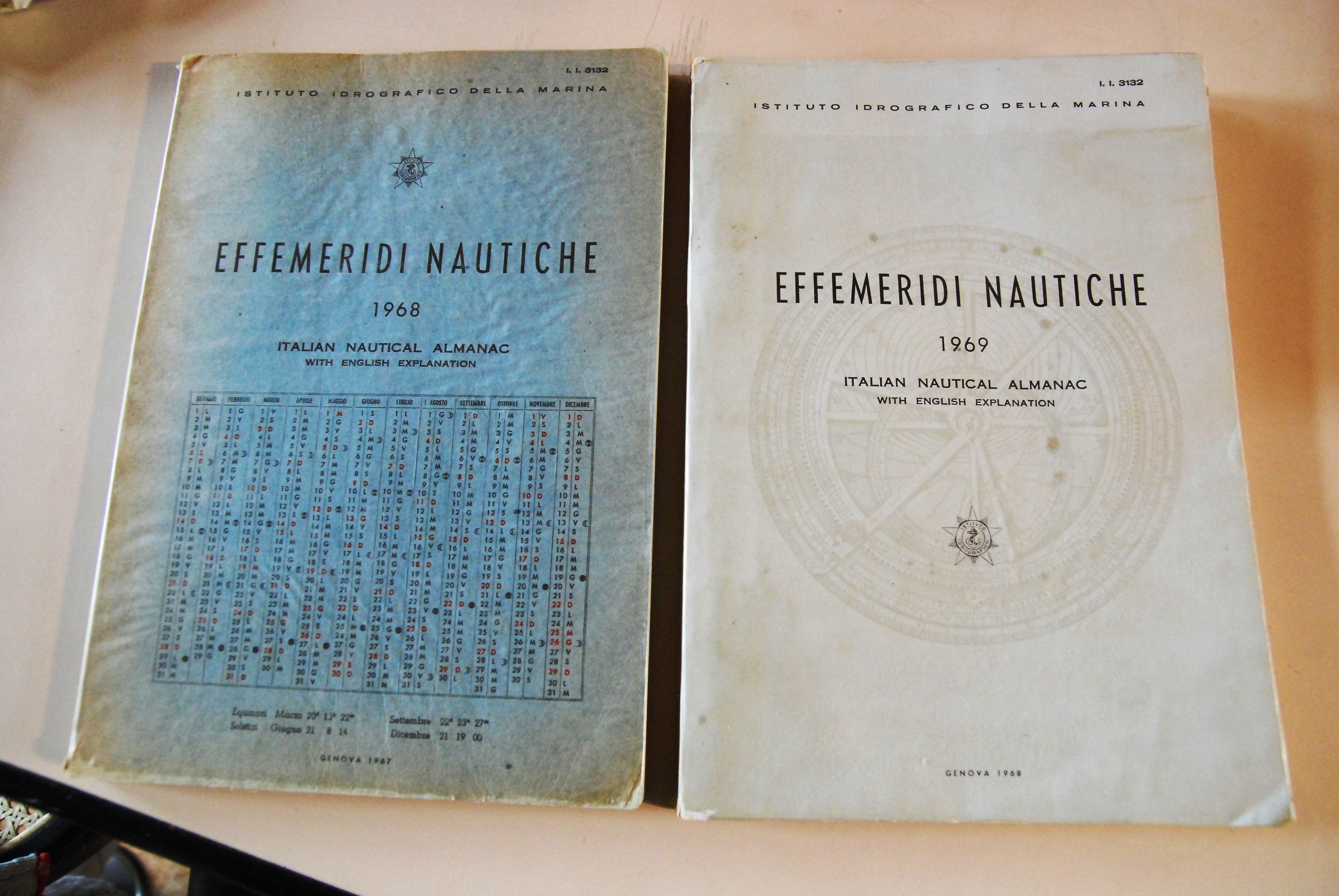 2 voll. effemeridi nautiche 1968 e 1969