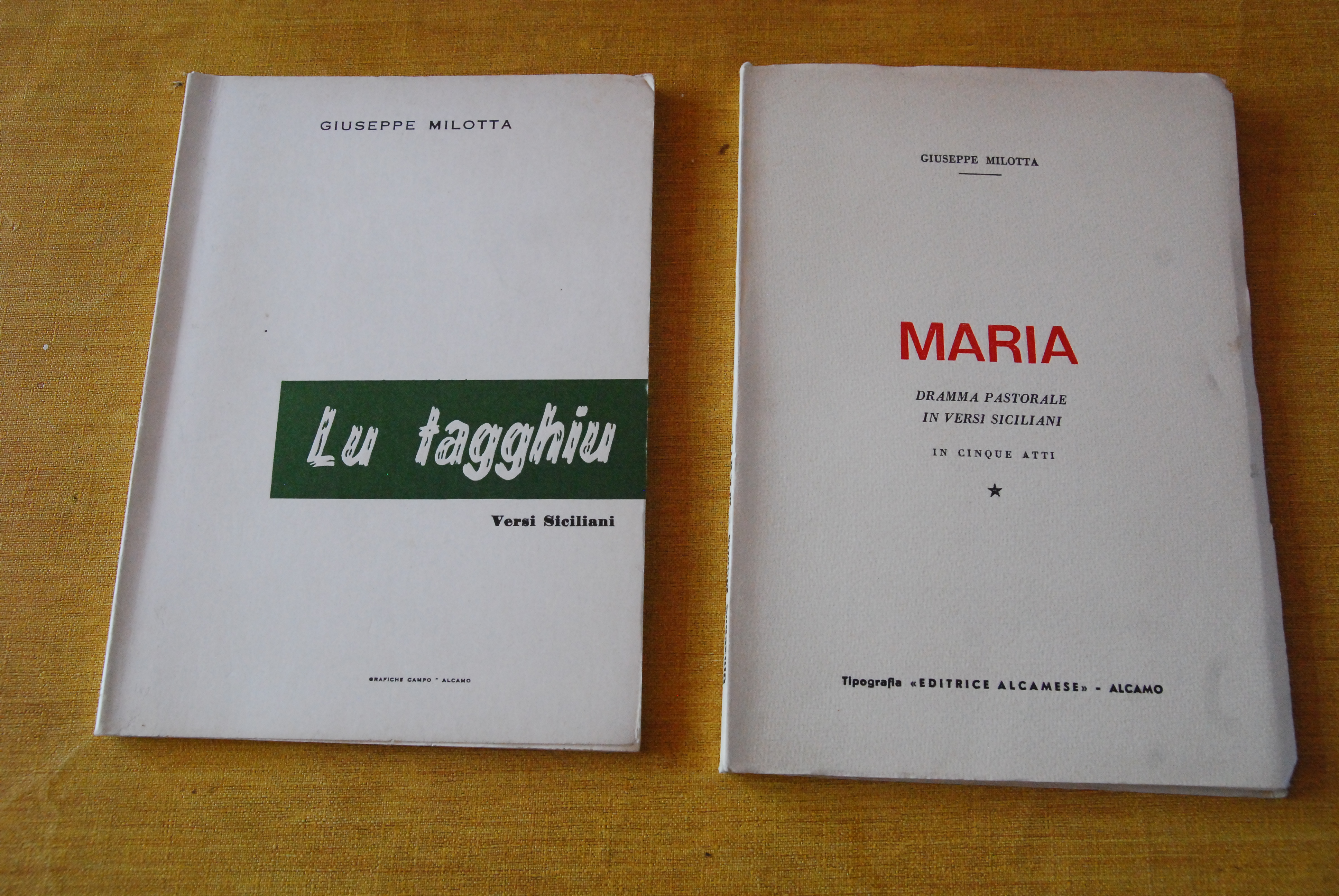 2 voll. lu tagghiu e maria versi siciliani NUOVI