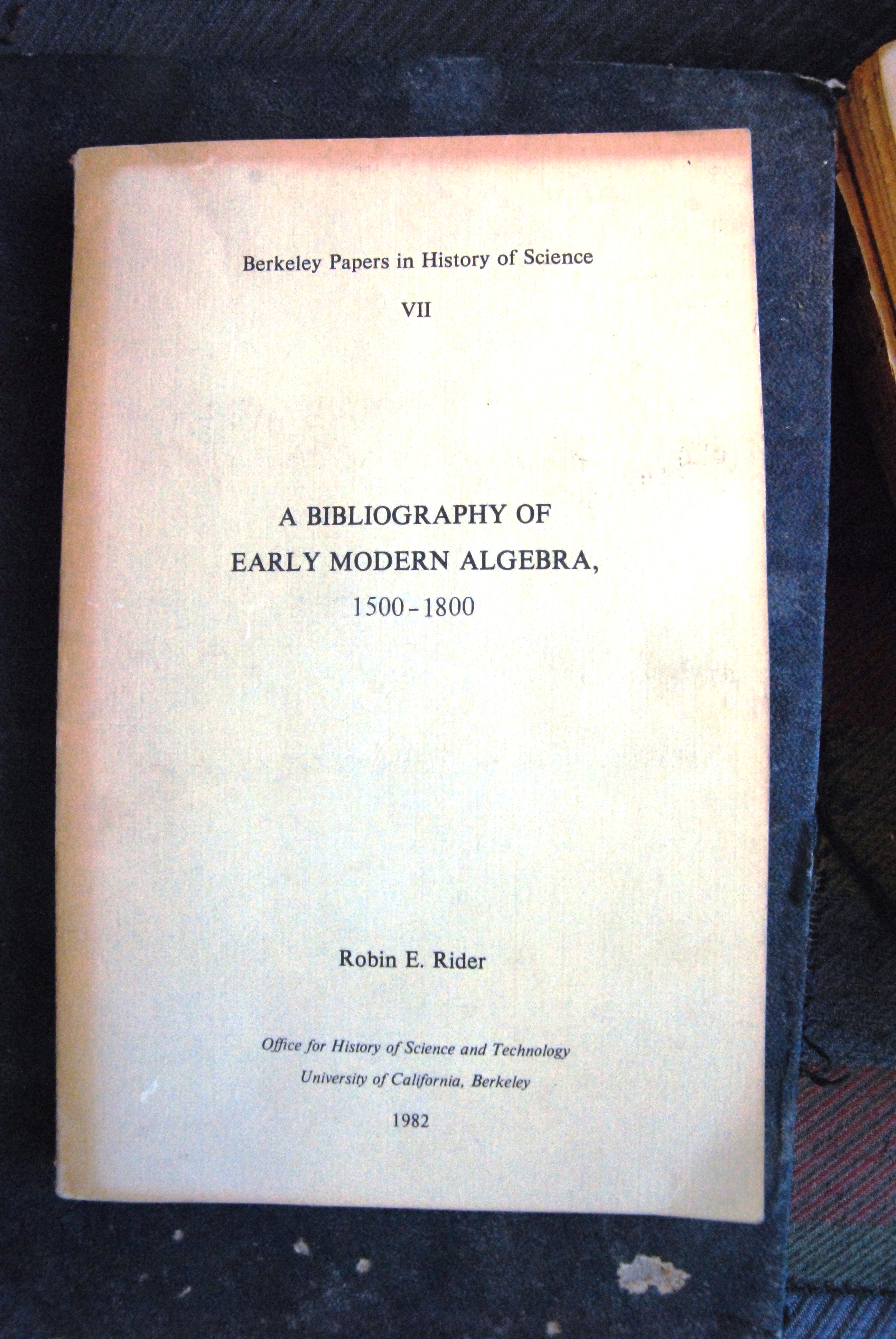 a bibliography of early modern algebra 1500-1800