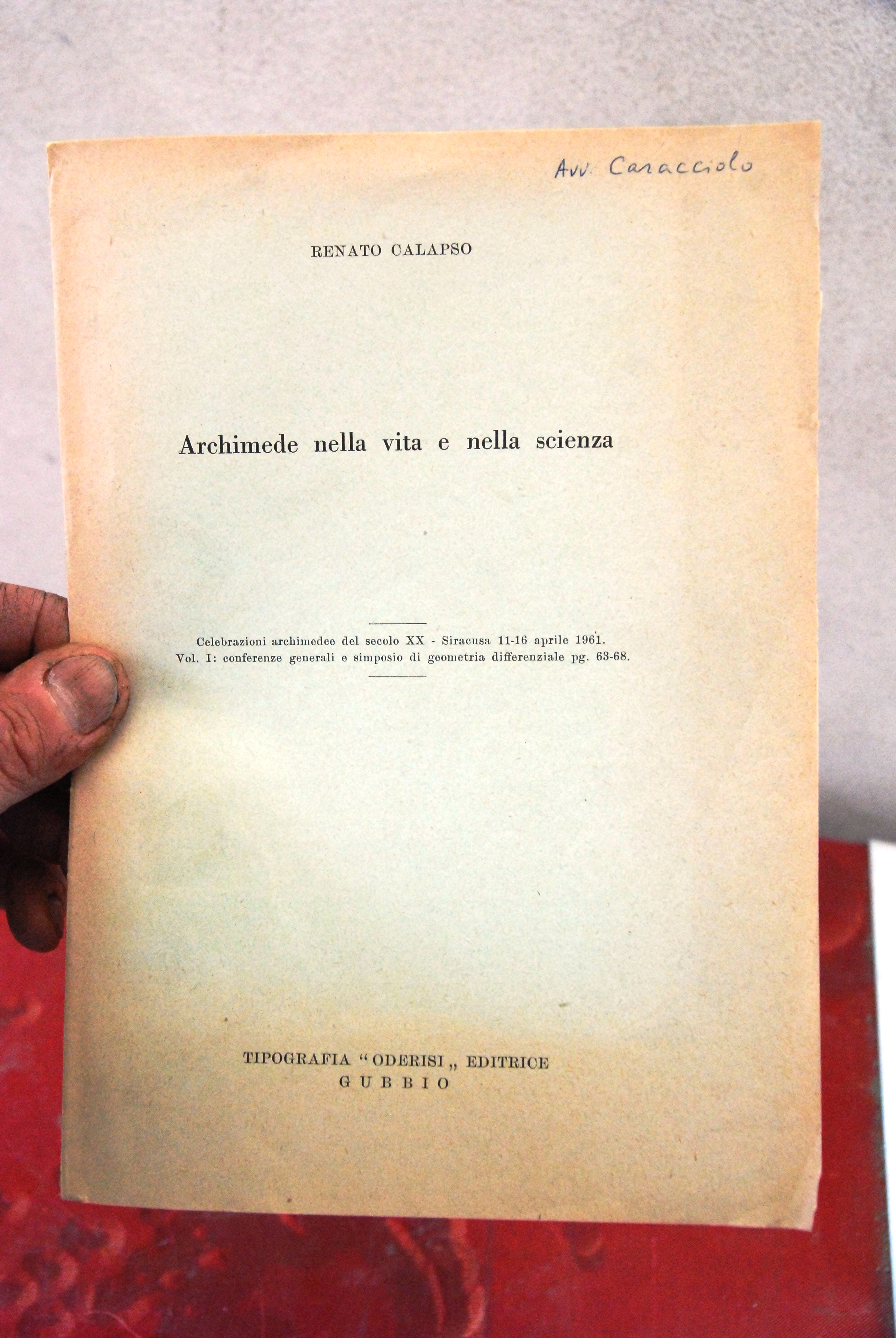 ARCHIMEDE NELLA VITA E NELLA SCIENZA