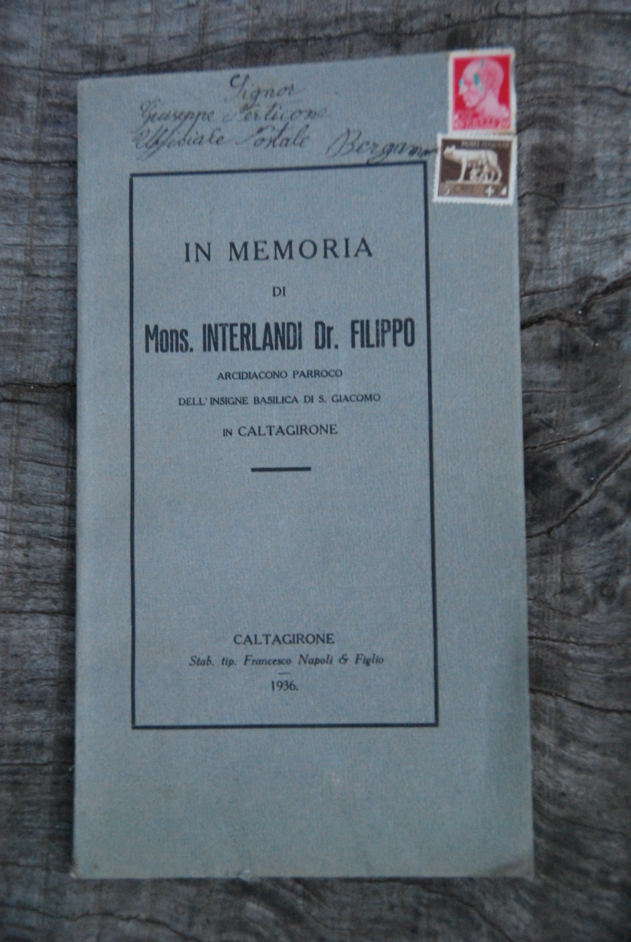 arcidiacono parroco basilica s. giacomo in caltagirone 1936