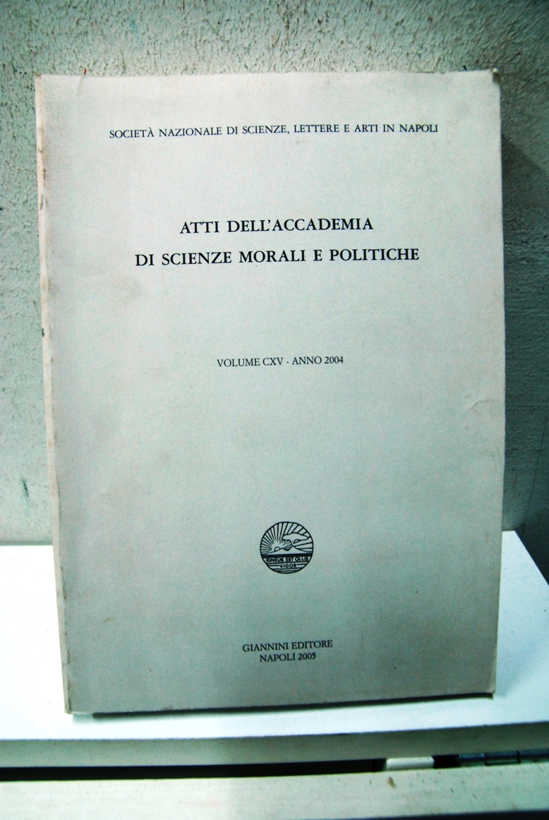 Atti dell'Accademia di scienze morali e politiche, Volume CXC