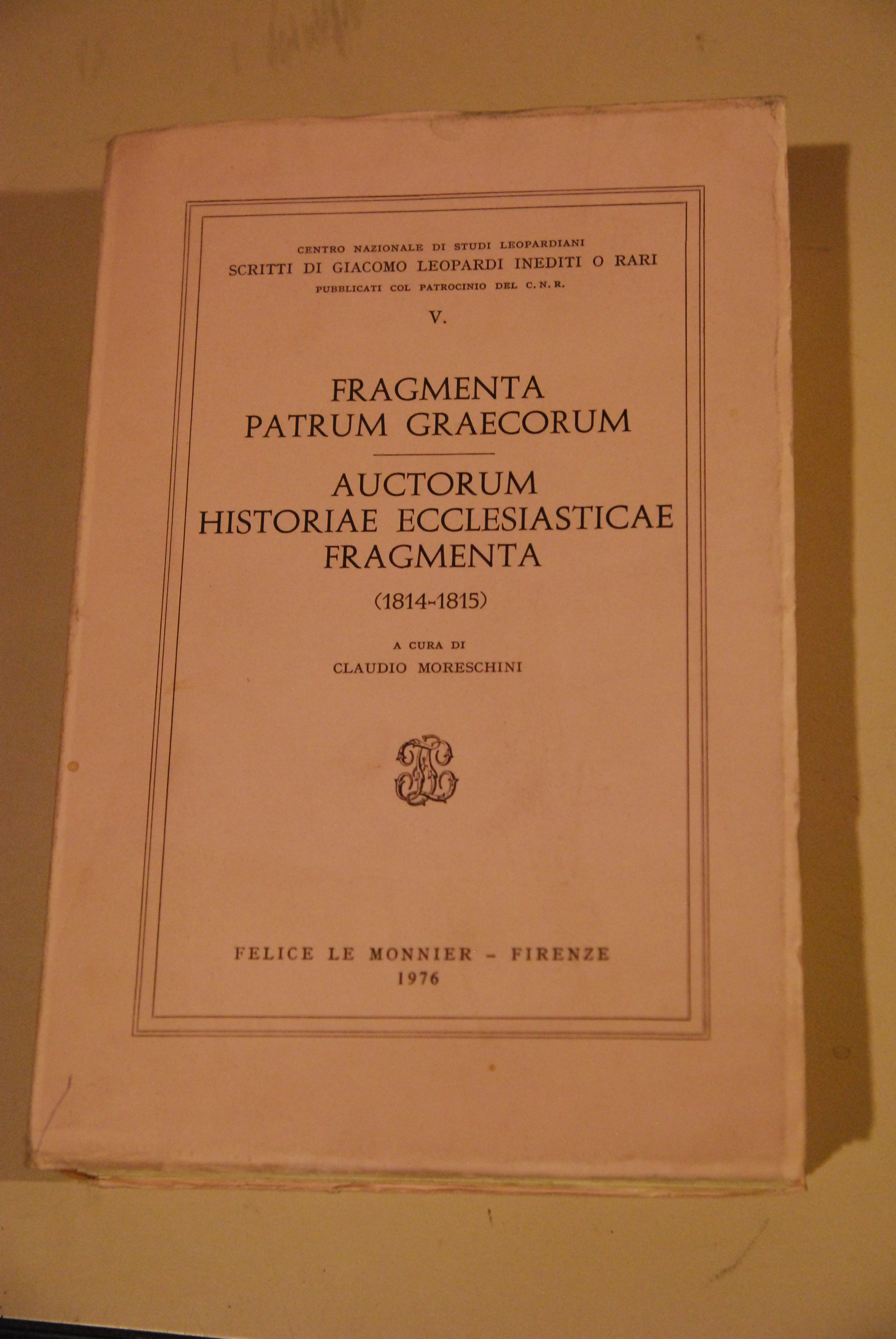 auctorum historiae ecclesiasticae fragmenta 1814-1815 NUOVO