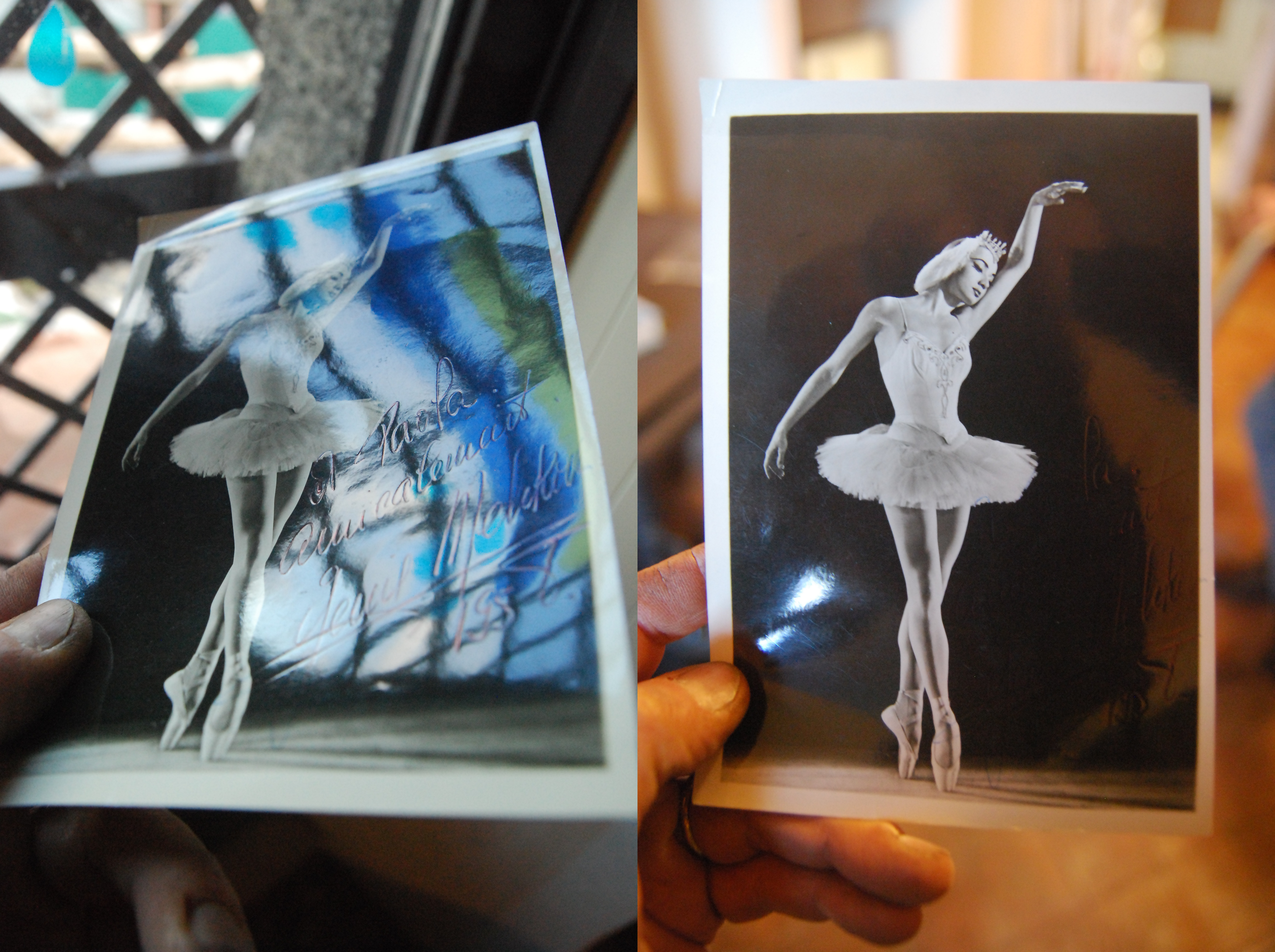 autografo originale della ballerina genia melikova, su foto