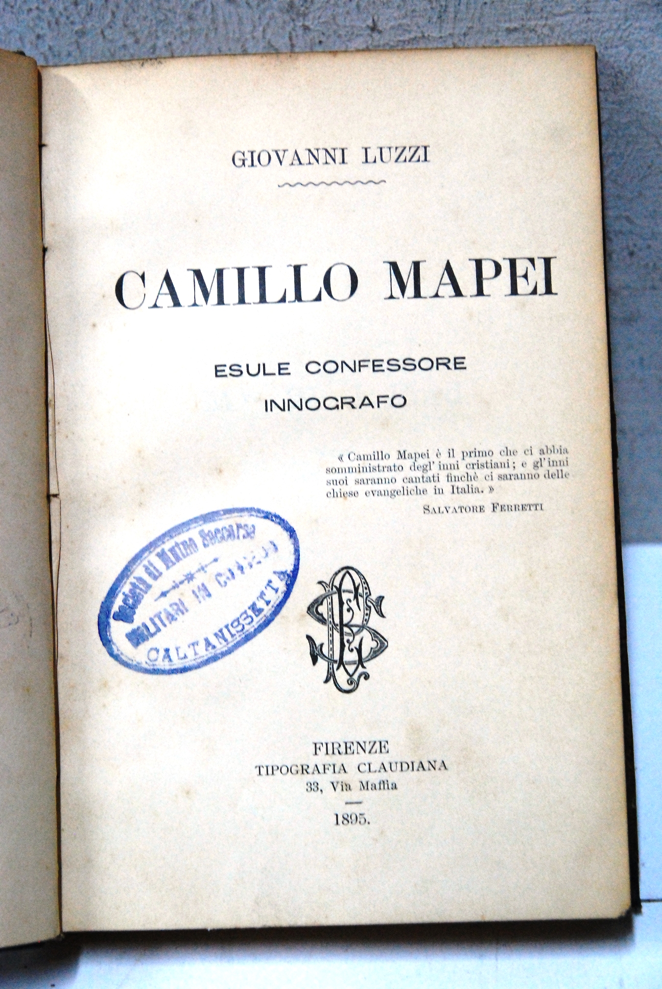 camillo mapei esule confessore innografo