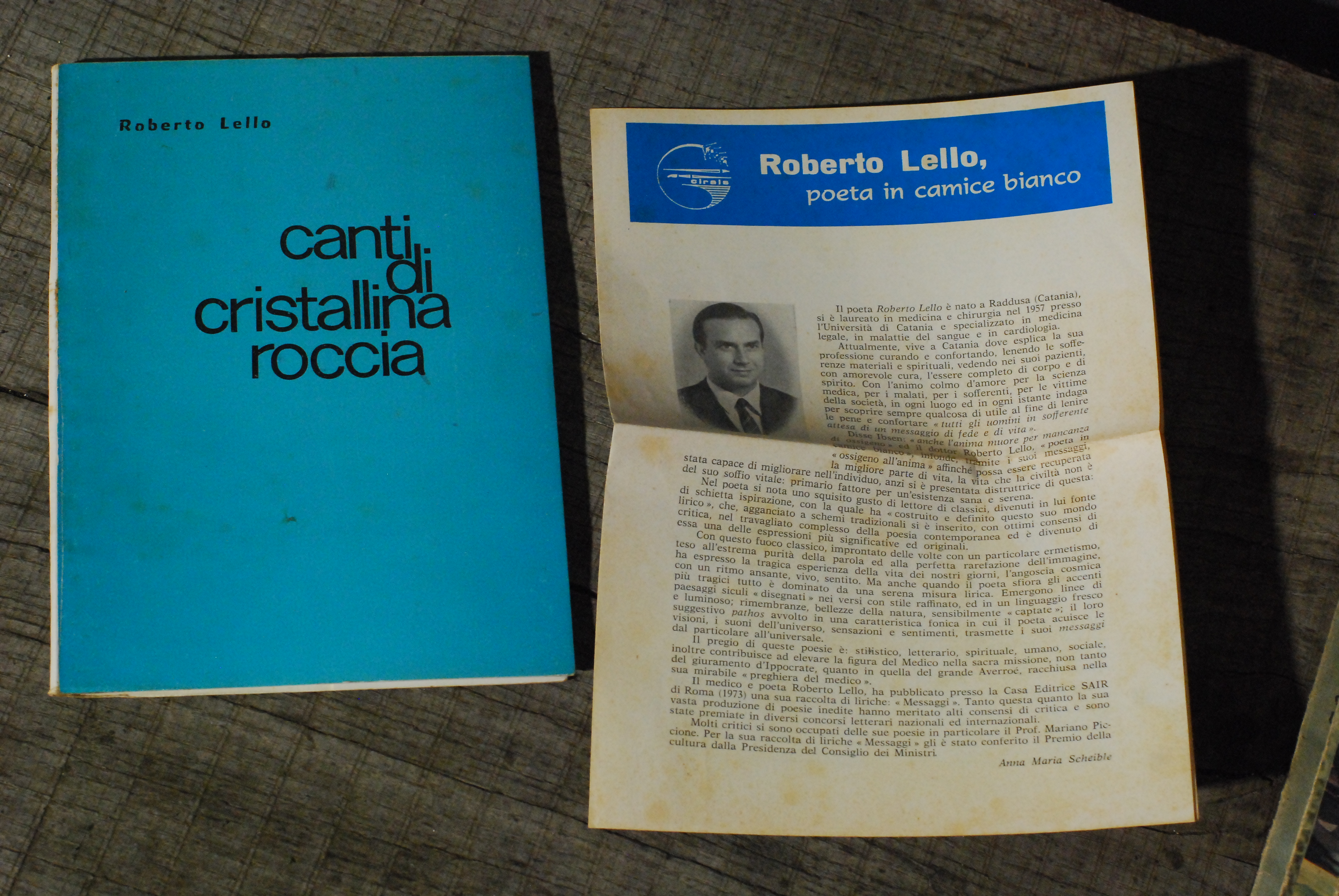 canti di cristallina roccia autografato con dedica