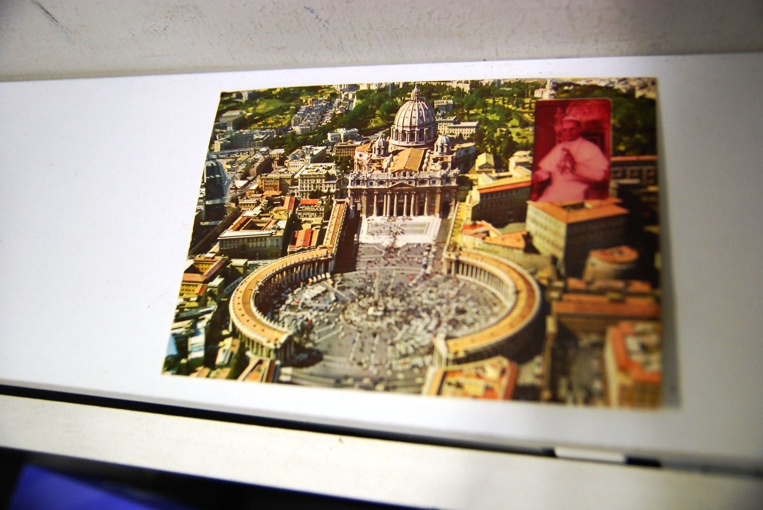 Cartolina con san paulus VI con diapositiva - viaggiata