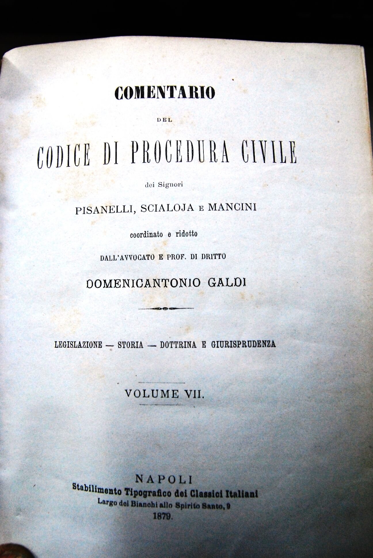 Commentario del codice di procedura civile dei signori pisanelli scajola …