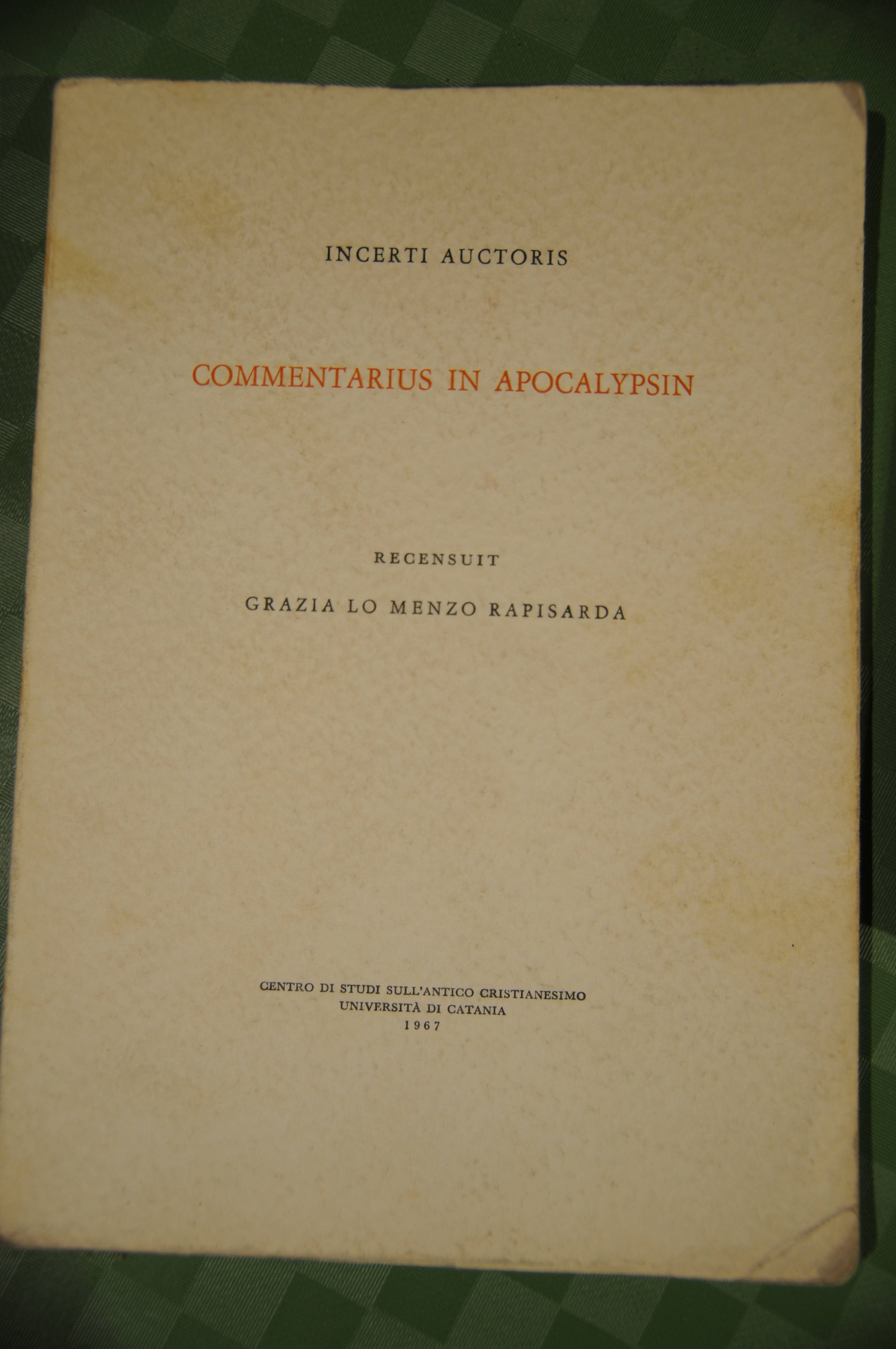 commentarius in apocalypsin (sottolineature a matita)
