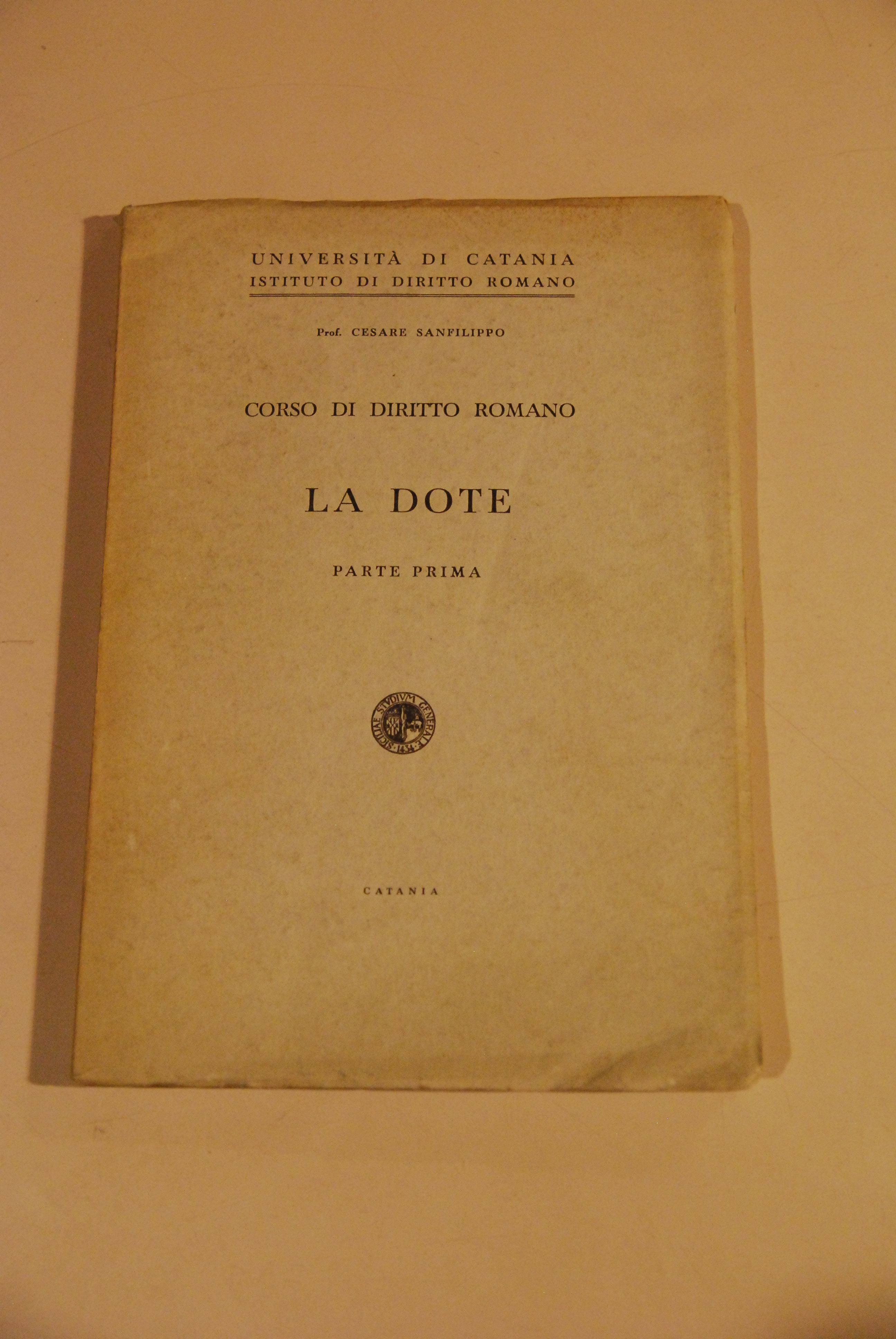 corso di diritto romano la dote parte prima NUOVO