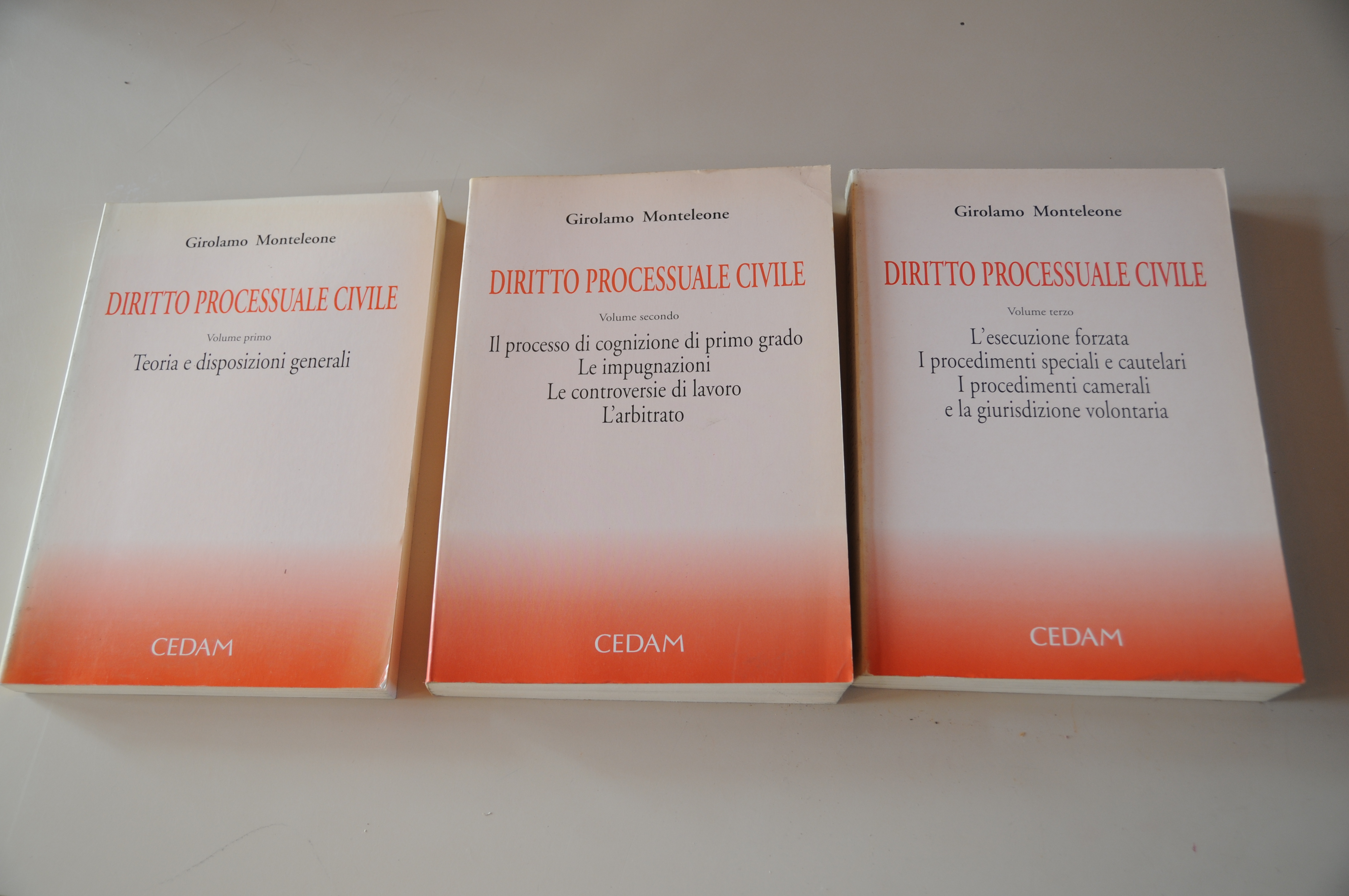 diritto processuale civile volume primo secondo e terzo NUOVISSIMI